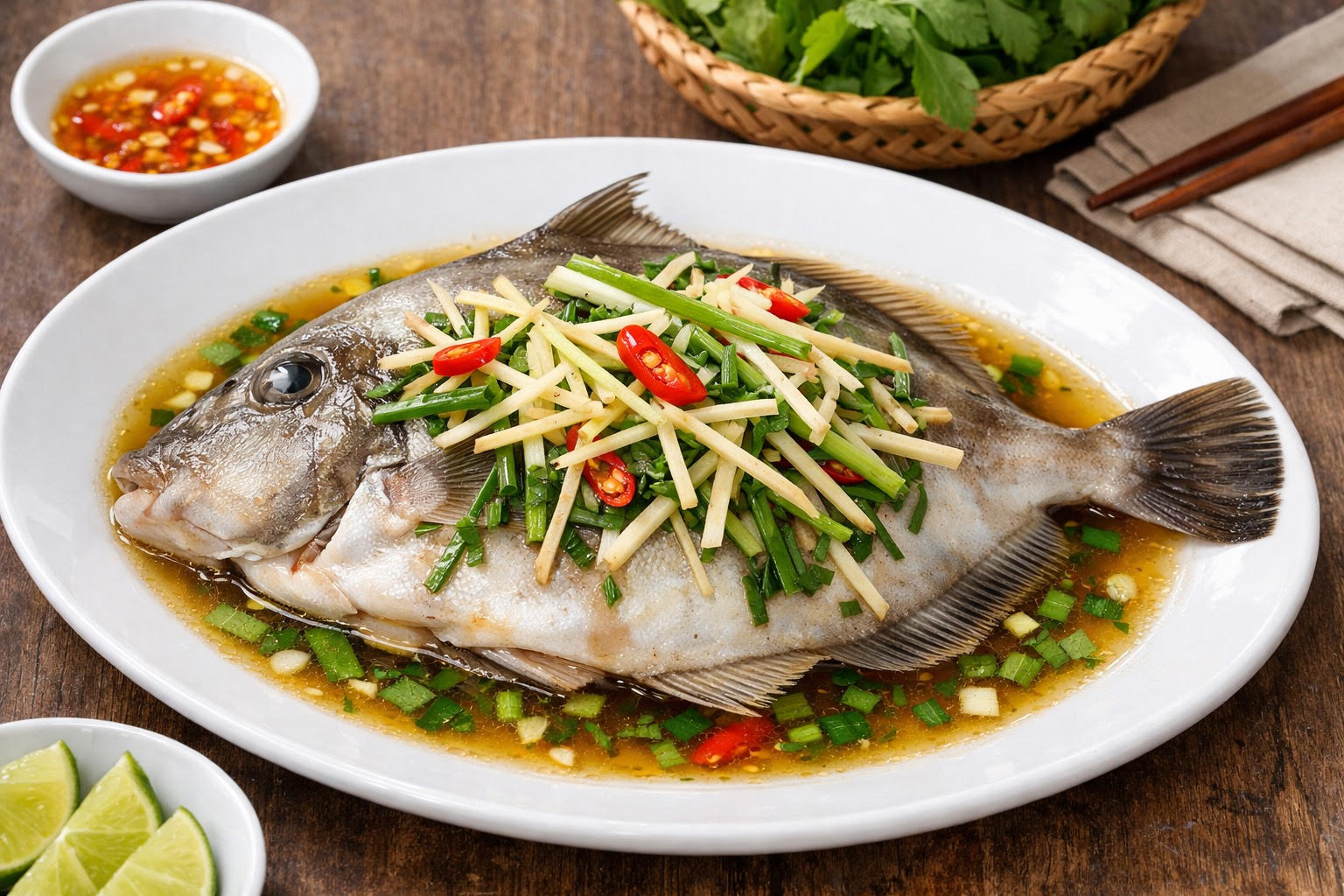 cá bò da hấp gừng