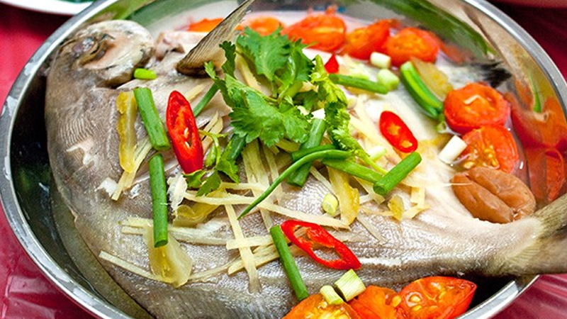 cá chim hấp hành gừng