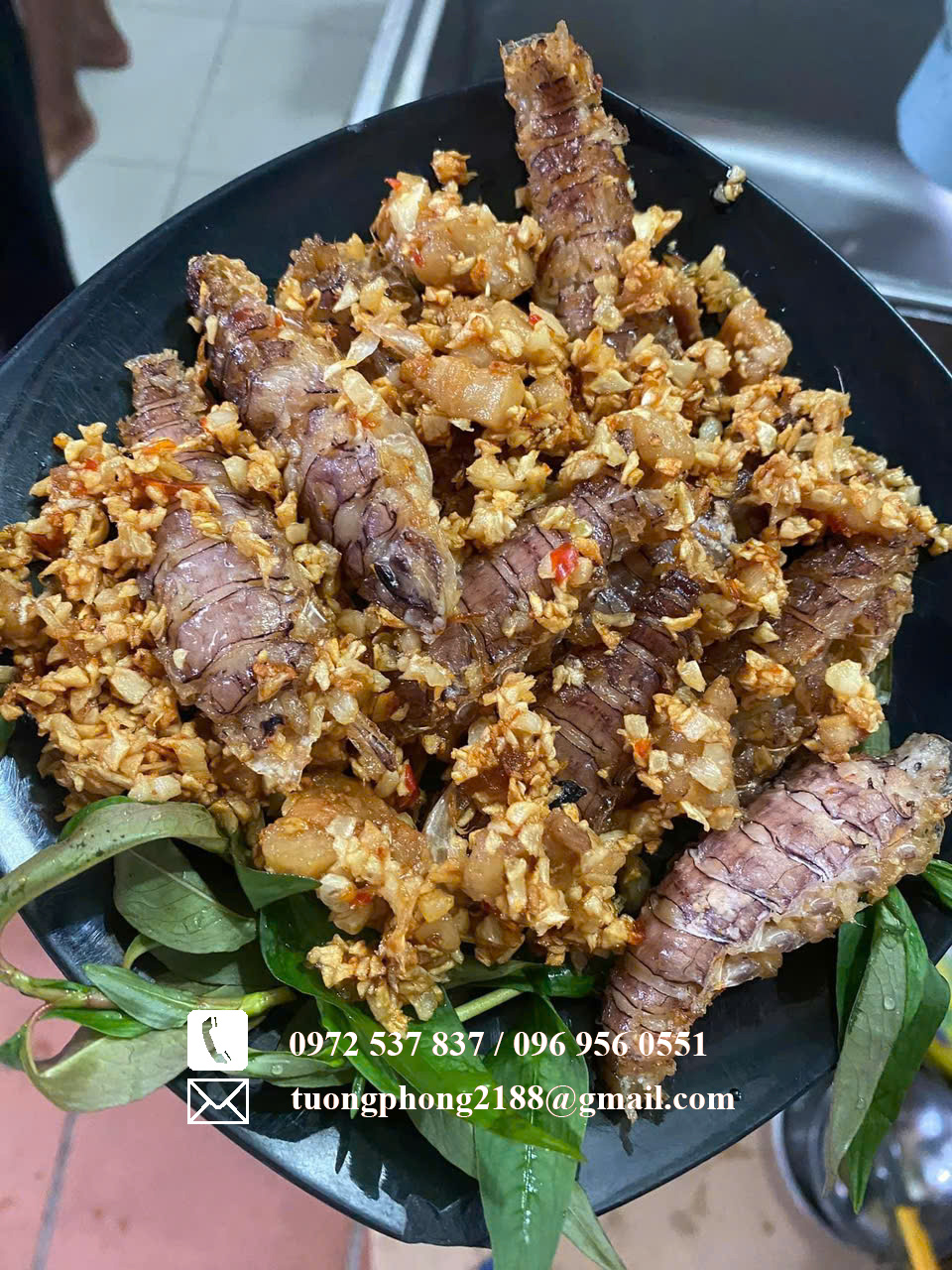 thịt tôm tít cháy tỏi